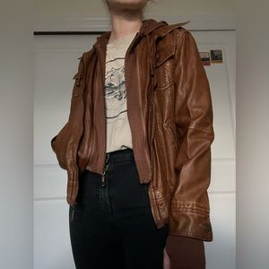 LA Coalition brown leather jacket